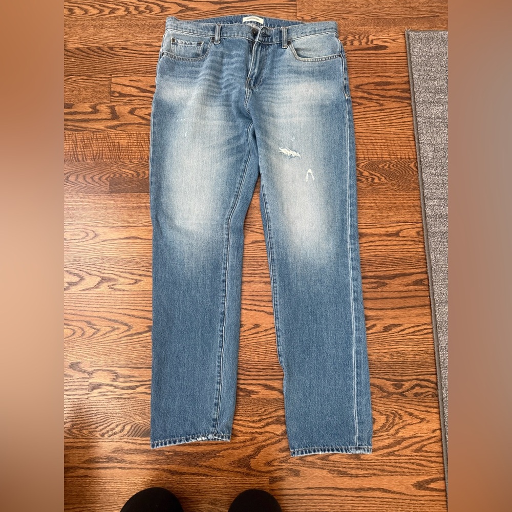Men’s Goodthreads Athletic Fit Straight Denim Jeans Distressed 35W x 34L size 35